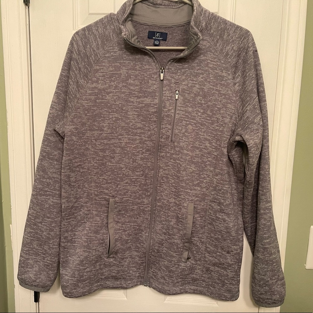 Gray Mens Sweater-Like Jacket